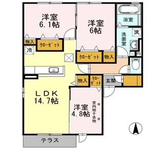 レジデンス小野【1階】の間取り