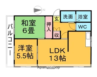 MIWAコーポ【202号室】の間取り