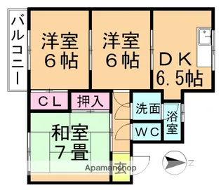ルピナスアオヤナギ 南棟【203号室】の間取り