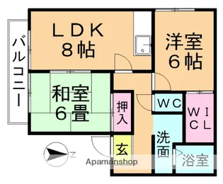 サンガーデン楽田 A棟【A202号室】の間取り