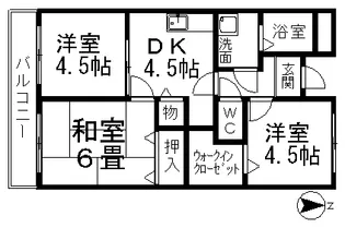 サンロイヤル大井【202号室】の間取り