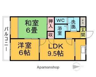 ハイリッジ牧野【205号室】の間取り