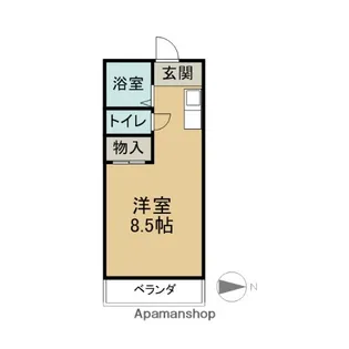 シャトレーヌ北島【2G号室】の間取り