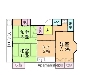 メゾンラネージュ【202号室】の間取り