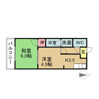 スカイハイツ【201号室】の間取り