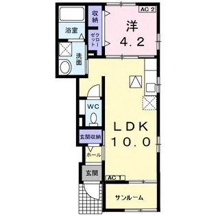 エスポワール宇佐南【1階】の間取り