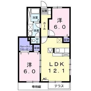 グリーンピース【1階】の間取り