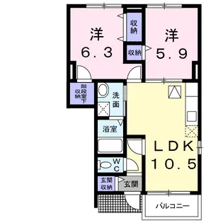 グリーンピースA【1階】の間取り