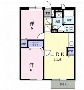 シャルム・フジ【1階】の間取り
