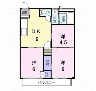リバーハーフハイツ【2階】の間取り