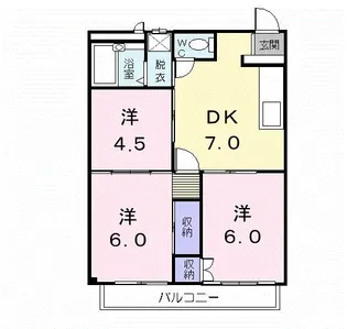 リバーハーフハイツ【2階】の間取り