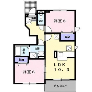 メニープログレスB【1階】の間取り