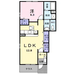 エスポワール ジェイ【1階】の間取り