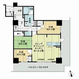 岐阜シティタワー43【18階】の間取り