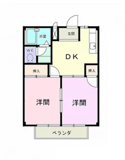 ハイツ粟野B【1階】の間取り