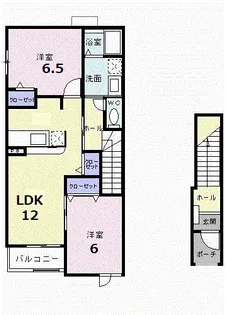 グレイスフルグラット【2階】の間取り