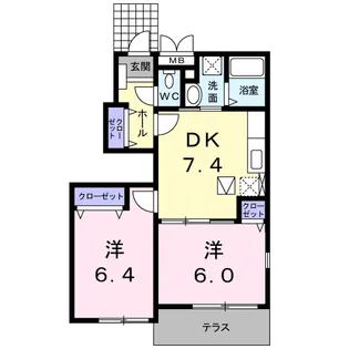 パル レジデンス三番割A【1階】の間取り