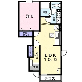 ナウビレッジA【1階】の間取り