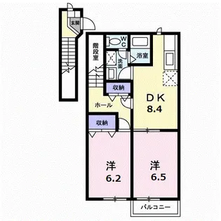 レジデンス飛鳥【2階】の間取り