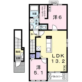 リバーサイド ジェルメⅠ【2階】の間取り