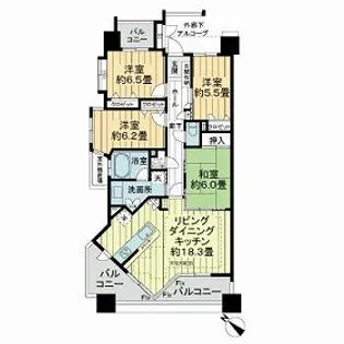 ライオンズ岐阜セントマークス壱番館【9階】の間取り