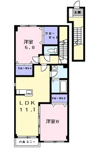コートハイム浅井B【2階】の間取り