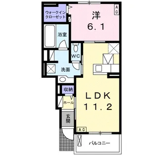 グラス ソレイユ【1階】の間取り