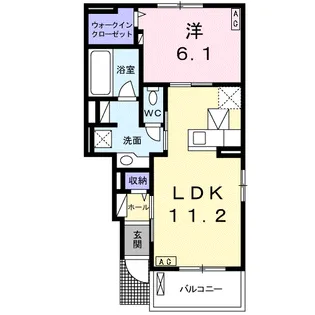 グラス ソレイユ【1階】の間取り