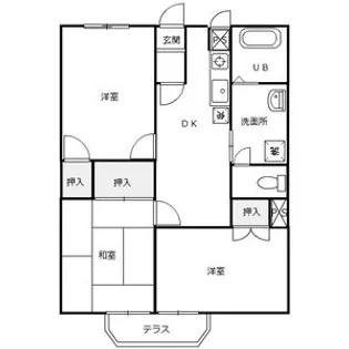 サンパレス江崎Ⅰ・Ⅱ【Ⅰ101号室】の間取り
