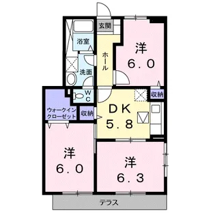 クレストールKIKI B【1階】の間取り