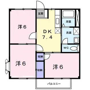 サンハイツハヤシⅡ【2階】の間取り