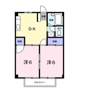 ハイツ粟野A【2階】の間取り