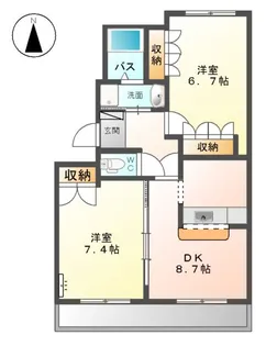 パジェール花水木【2階】の間取り