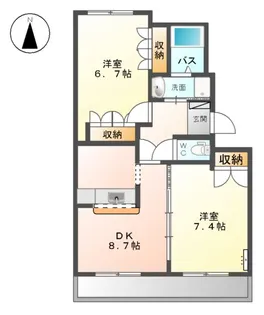 パジェール花水木【2階】の間取り