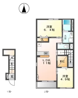 FELICEⅢ(フェリーチェⅢ)【2階】の間取り