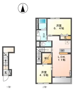 FELICEⅢ(フェリーチェⅢ)【2階】の間取り