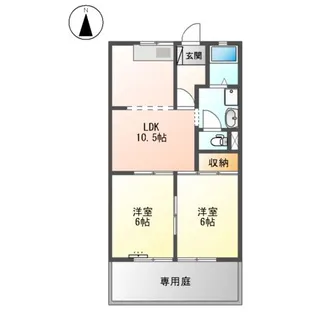 フラワーポリス咲Ⅱ【1階】の間取り