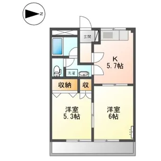 メゾンユニベール【2階】の間取り