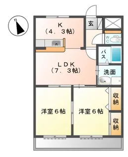 スカイふじ【102号室】の間取り