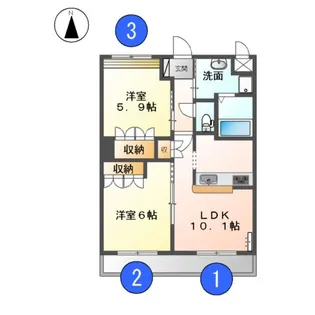 ラビエールⅡ【2階】の間取り