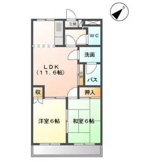 メイプルタウン【201号室】の間取り