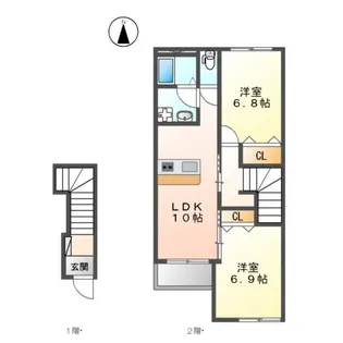 MS レーヴ Ⅰ【201号室】の間取り