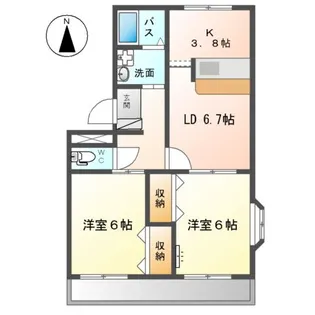 ピュア・エクセレンス【2階】の間取り