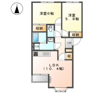 メルヴェールFUJIMORI【101号室】の間取り