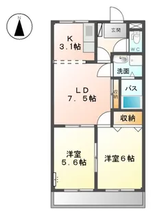 コーポあすかⅠ【1階】の間取り