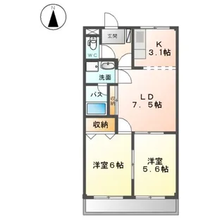コーポあすかⅠ【1階】の間取り