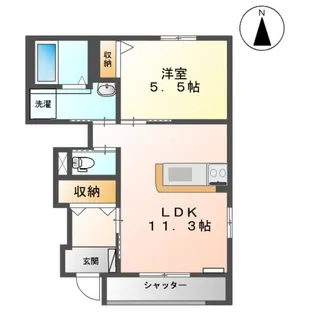カーサ・フェリーチェ【105号室】の間取り