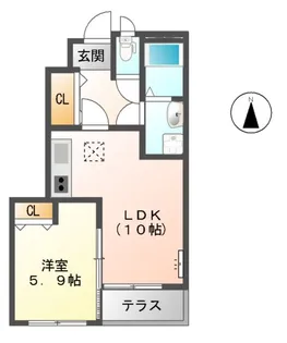 カーサ ヴェルデⅡ【102号室】の間取り