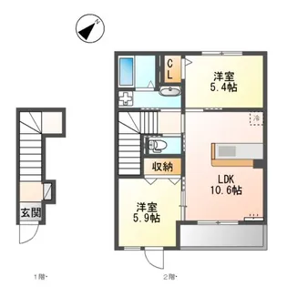 リリーワイズ【205号室】の間取り
