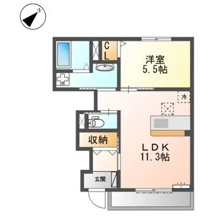 リリーワイズ【1階】の間取り